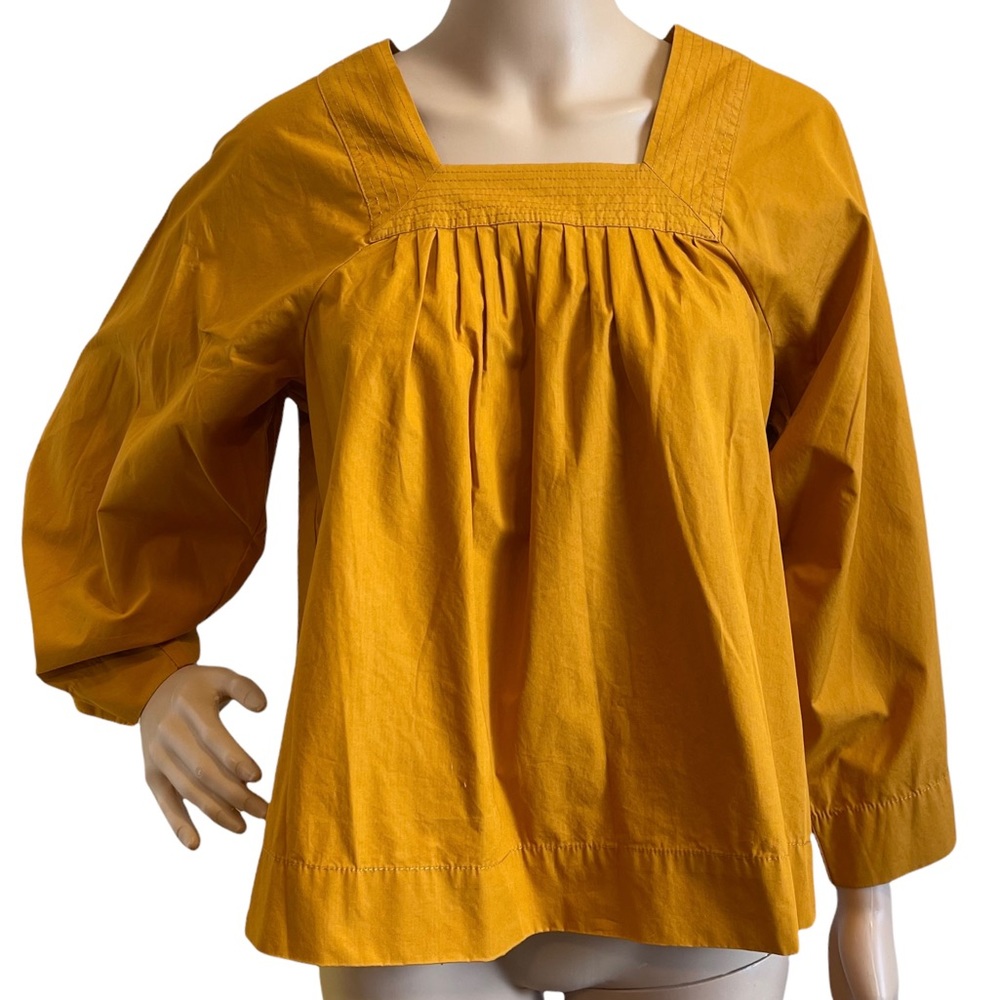 MADEWELL Square Neck Top Mustard Cotton XXS